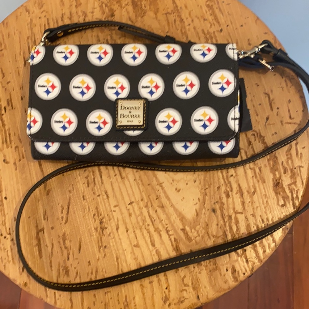 Dooney & Bourke Black Crossbody Bag with Team Logo